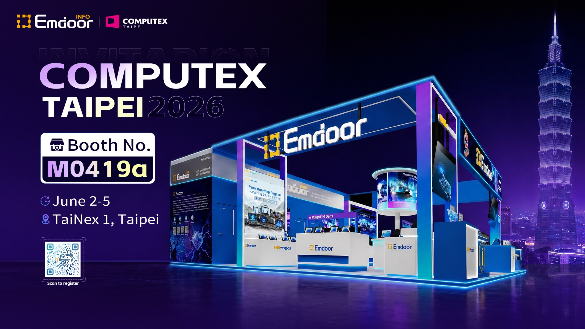COMPUTEX 2026 Предварительный просмотр: Emdoor Прочные витрины AI Прочные устройства, диагностика транспортных средств и решения для автопарка в Тайбэе COMPUTEX 2026 Предварительный просмотр: Emdoor Прочные витрины AI Прочные устройства, диагностика транспортных средств и решения для автопарка в Тайбэе